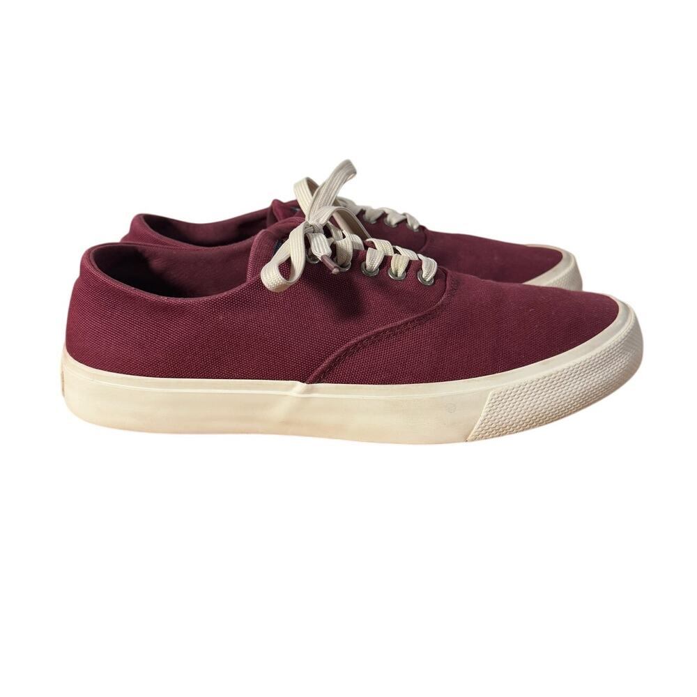 Sperry Womens 6.5 Captains CVO Sneakers Burgundy Maroon Canvas Low Top Shoes